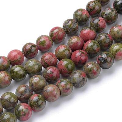 Natural Unakite Bead Strands