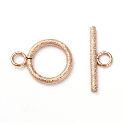 Ion Plating(IP) 304 Stainless Steel Textured Toggle Clasps