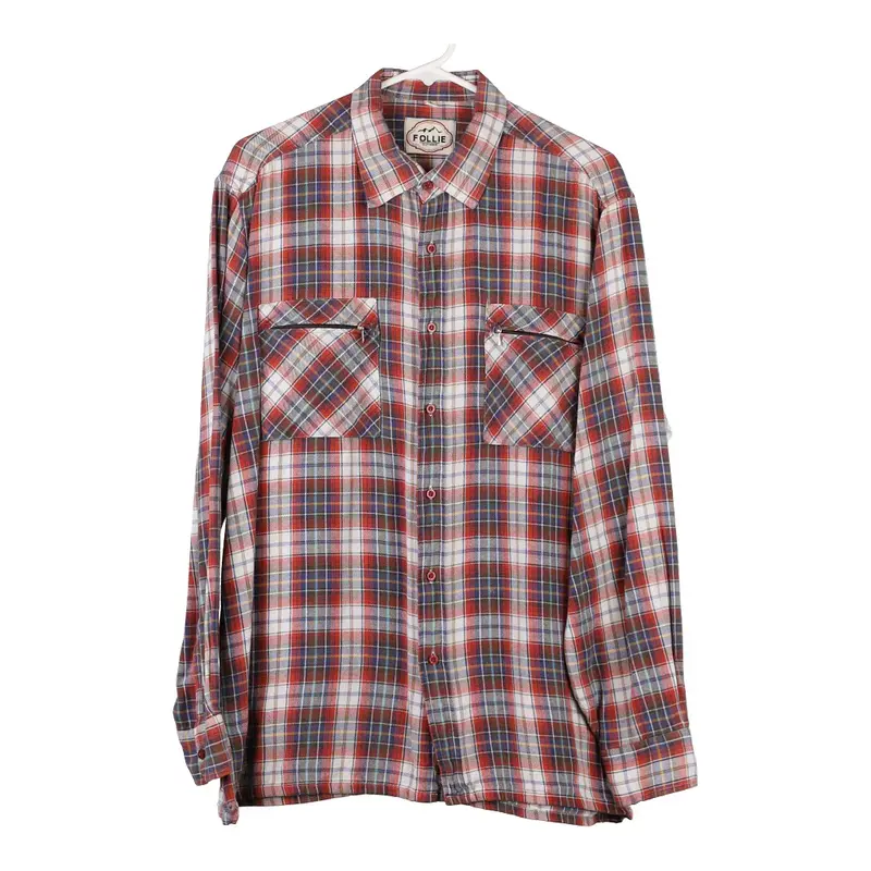 Follie Checked Flannel Shirt - XL Red Cotton