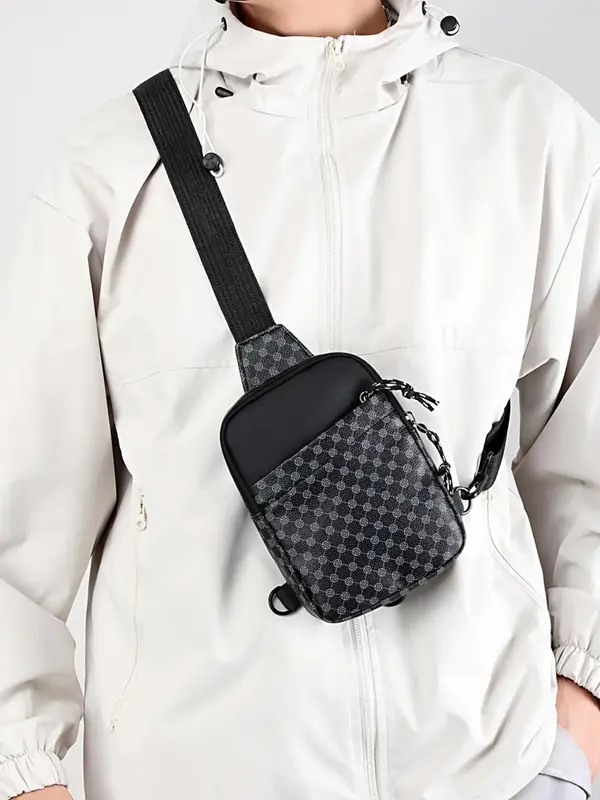 Men's Pu Leather Zipper Belt Bag, Casual Solid Color Chest Bag for Daily Used, Trendy Versatile High-quality Daily Commuting ...