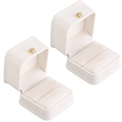 2Pcs PU Leather Ring Gift Boxes