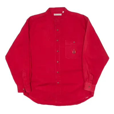 BUGLE BOY Plain Shirt Red 90s Long Sleeve Mens L