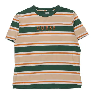 Guess Striped T-Shirt - Large Multicoloured Cotton