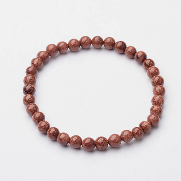 Synthetic Goldstone Beaded Stretch Bracelets