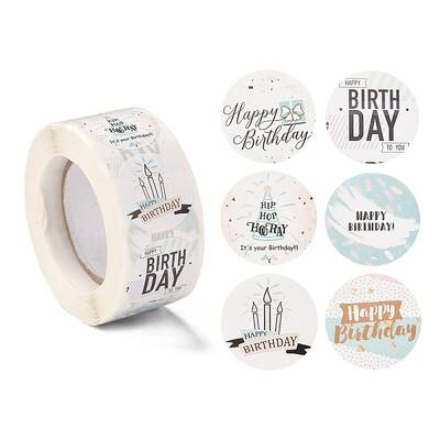 Birthday Themed Pattern Self-Adhesive Stickers