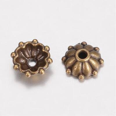 Tibetan Style Alloy Fancy Bead Caps