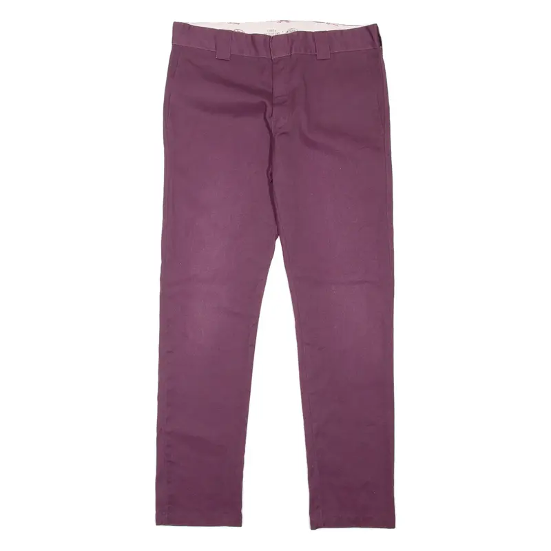 DICKIES Workwear Mens Trousers Purple Slim Tapered W33 L32