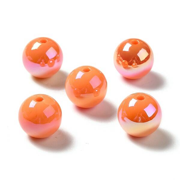 UV Plating Rainbow Iridescent Acrylic Beads