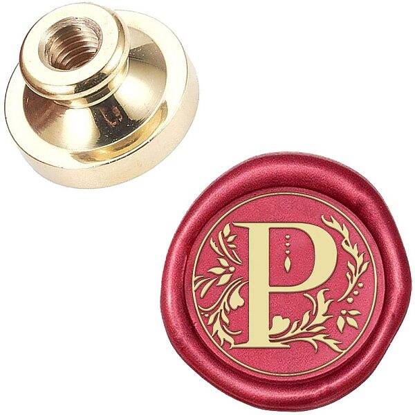 CRASPIRE Wax Seal Stamp Head Letter P Removable Sealing Brass Stamp Head for Creative Gift Envelopes Invitations Cards Decora...