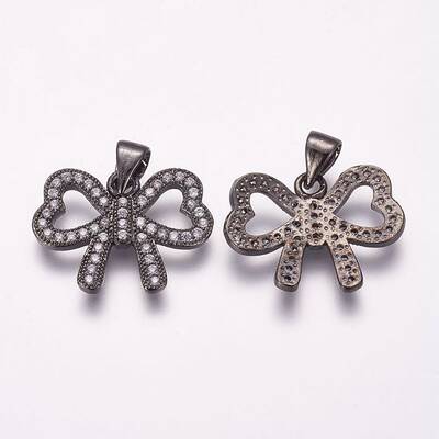 Brass Micro Pave Cubic Zirconia Charms
