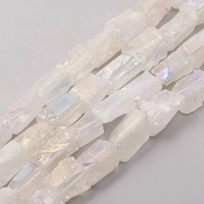 Electroplated Natural Quartz Crystal Beads Strands