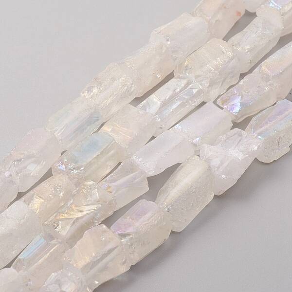 Electroplated Natural Quartz Crystal Beads Strands