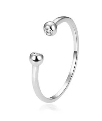Agato Anello Aperto In Argento Con Zirconi Agt-R45W - Circuito: 57 Mm