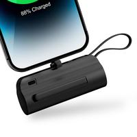 4500mAh Mini Power Bank with Built in 2 Cables & Lanyard - Ultra Compact portable charger iphone,Android , Phone Holder, Char...