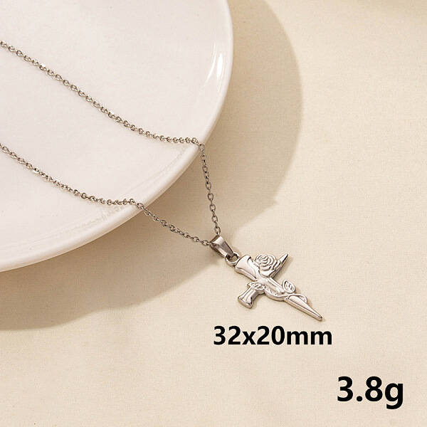 Stainless Steel Cross Pendant Necklace