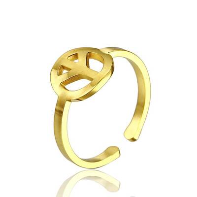 Simple Stainless Steel Adjustable Cuff Rings for Women