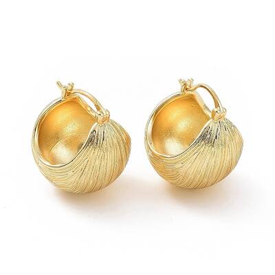 Brass Round Ball Hoop Earrings for Women