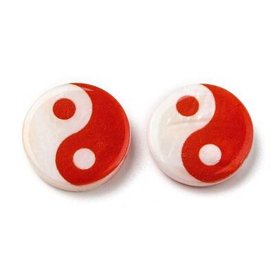 Printed Natural Freshwater Shell Beads