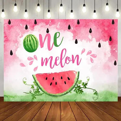 Red Green Watermelon 1st Birthday Party Backdrop - Aperturee