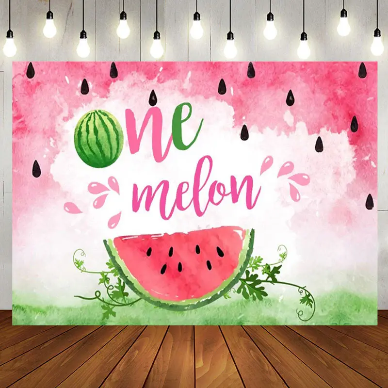 Red Green Watermelon 1st Birthday Party Backdrop - Aperturee