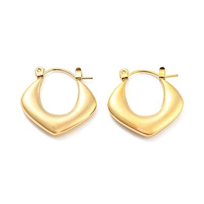 Chunky Rhombus 304 Stainless Steel Hoop Earrings for Women