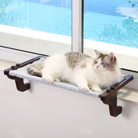 Zakkart Easy Seat Cat Perch for Window Sill - Hammock Design w/Pine Wood & Robust Metal Frame - Cat Window Seat for Large Cat...