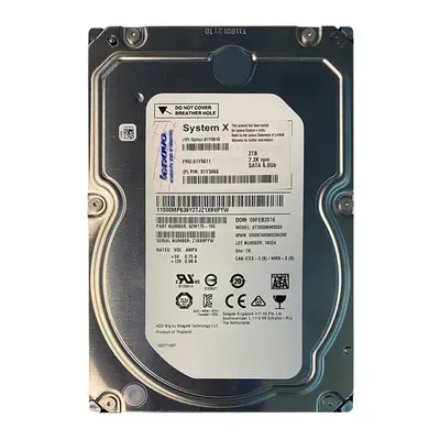 81Y3868 IBM 2TB 6Gb/s SATA 7200 3.5-inch 64MB Hard Drive