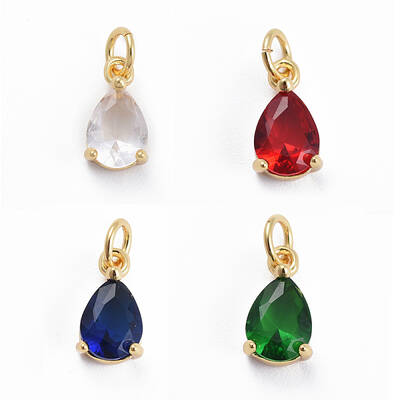 Brass Micro Pave Cubic Zirconia Pendants