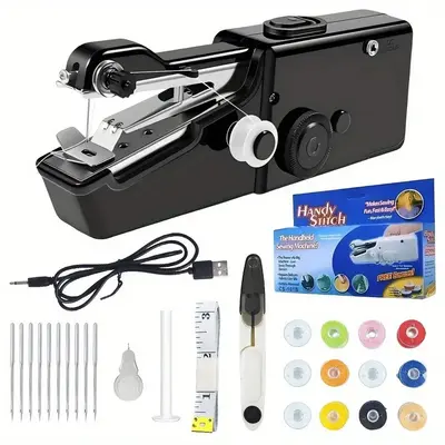 Portable Handheld Sewing Machine with Sewing Accessories, 1 Set Mini Sewing Machine without Electric, Household Appliance Par...