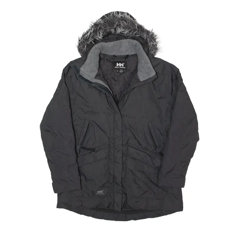 HELLY HANSEN Parka Coat Black Nylon Womens S