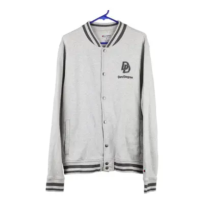 Dev Degree Champion Varsity Jacket - Medium Grey Cotton Blend