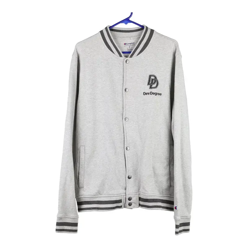 Dev Degree Champion Varsity Jacket - Medium Grey Cotton Blend