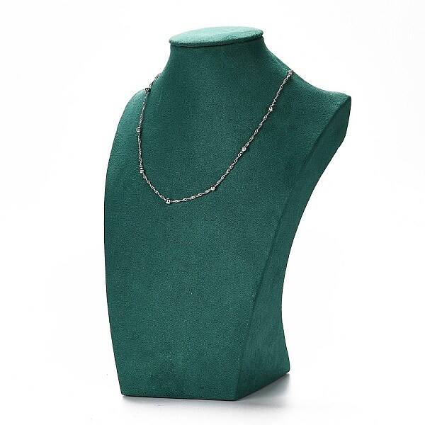 Bust Wood Covered with Microfiber Necklace Display Stands