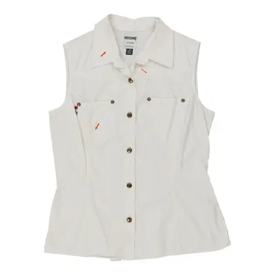 Age 14 Moschino Short Sleeve Shirt - Medium White Cotton | Size: medium