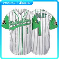 [dealsforyoudays] Retro-Inspired Men's Baseball Jersey Green & White Striped, V-Neck, Short Sleeve, 100% Polyester, Machine W...