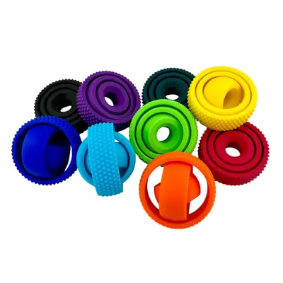 4 Gyro Fidgets - America Made Stress Relief Fidget Spinners for ADHD & Anxiety - KAHN CREATIONS - Pocket-Sized Quiet Toys Rou...