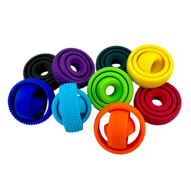 4 Gyro Fidgets - America Made Stress Relief Fidget Spinners for ADHD & Anxiety - KAHN CREATIONS - Pocket-Sized Quiet Toys Rou...