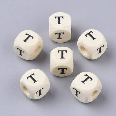 Printed Natural Wood Beads