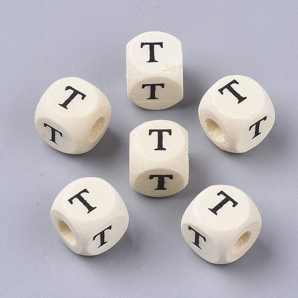 Printed Natural Wood Beads