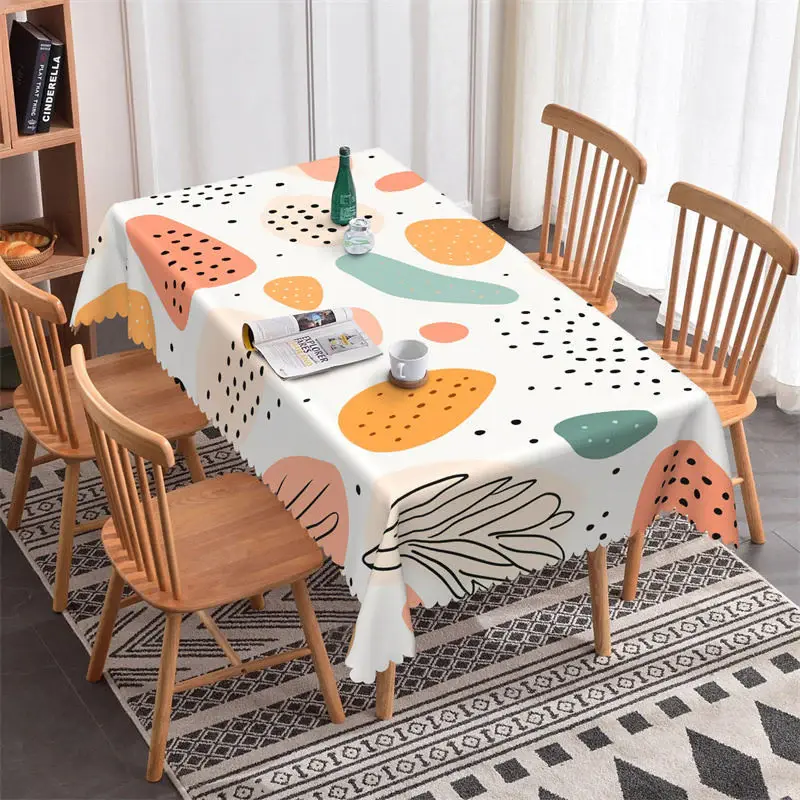 Colorful Prints Black Spots Rectangle Tablecloth - Aperturee