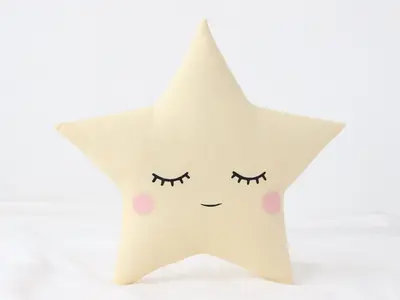 Pastel Yellow Star Pillow