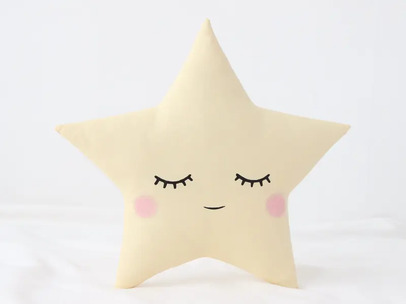 Pastel Yellow Star Pillow