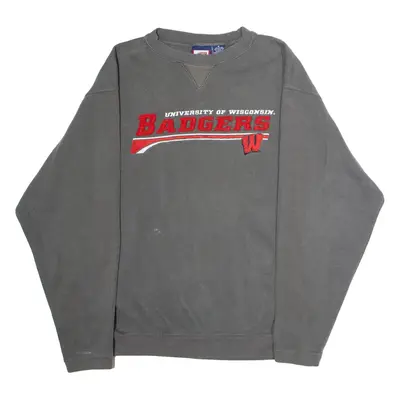 CADRE ATHLETIC University Of Wisconsin Badgers Mens Sweatshirt Grey 90s USA M