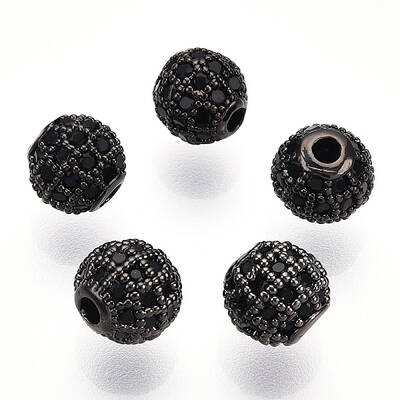 Rack Plating Brass Cubic Zirconia Beads