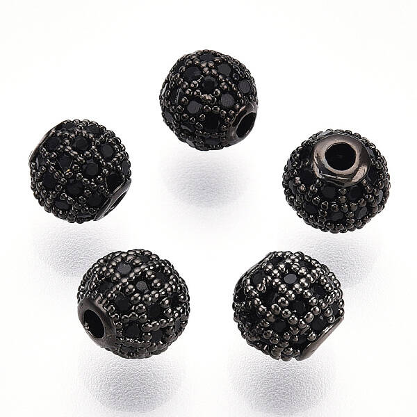 Rack Plating Brass Cubic Zirconia Beads
