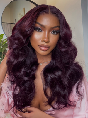 13x4 Pre-Everything™ Lace Frontal Black Cherry Perfect Melt Layered Straight Wig