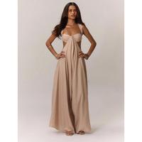 MUSERA Ruched Bust Extreme Wide Leg Jumpsuit Summer Vacation Boho Spring Summer Vacation Beachwear