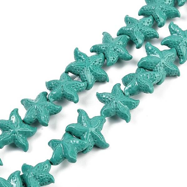 Synthetic Coral Dyed Carved Beads Strands