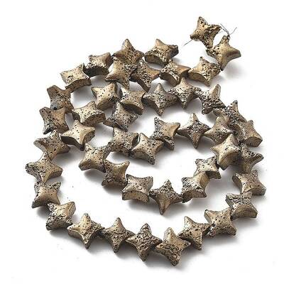 Electroplated Natural Lava Rock Beads Strands