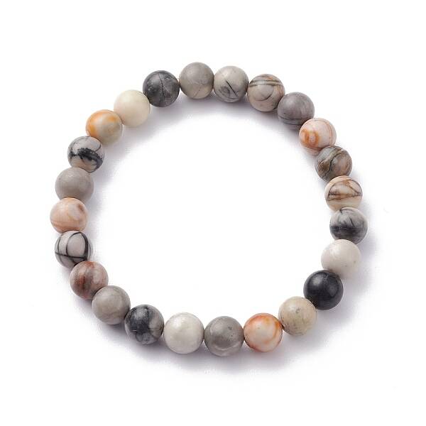Natural Polychrome Jasper/Picasso Stone/Picasso Jasper Beaded Bracelets